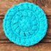 crochet magic circle face scrubber