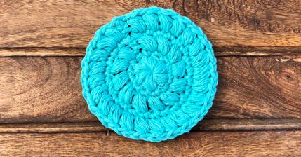 crochet magic circle face scrubber