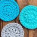 crochet magic circle cotton puff scrubbers