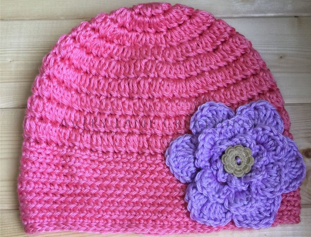 mango beanie posy flower pattern