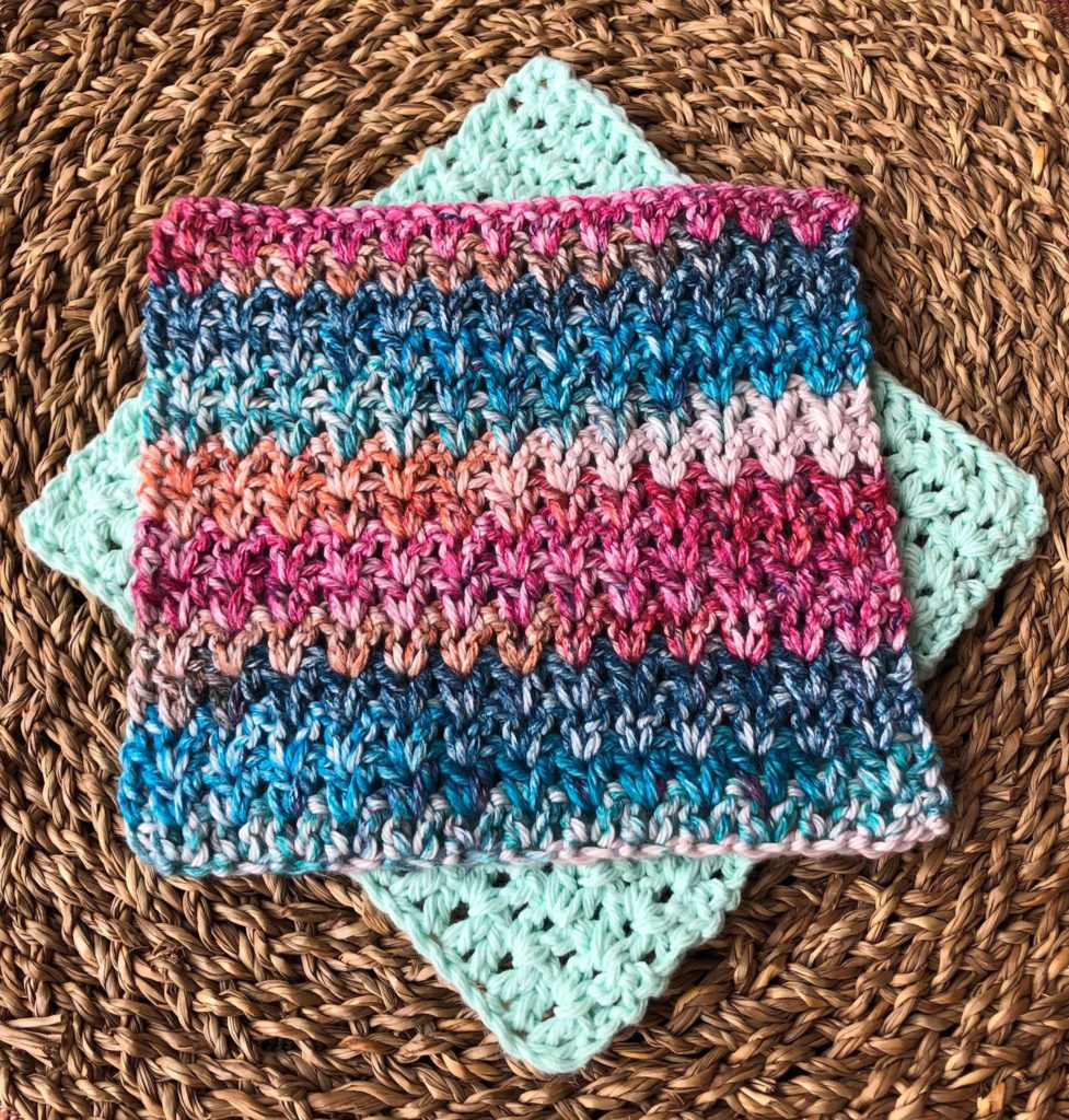double v stitch crochet washcloth