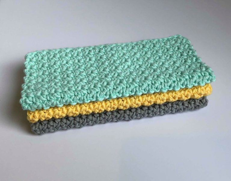 sunshinecrochet dishcloth herringbone double crochet stitch