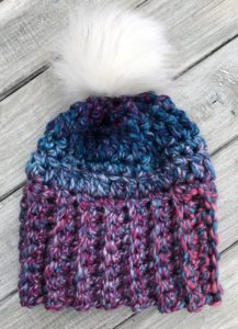 crochet chunky yarn wide brim lina beanie hat