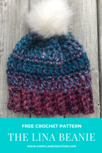 crochet chunky yarn lina beanie hat