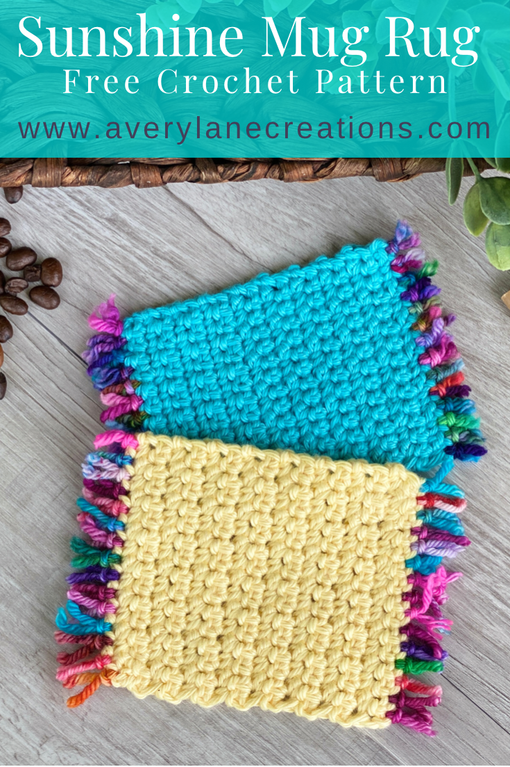 sunshine mug rug free crochet pattern