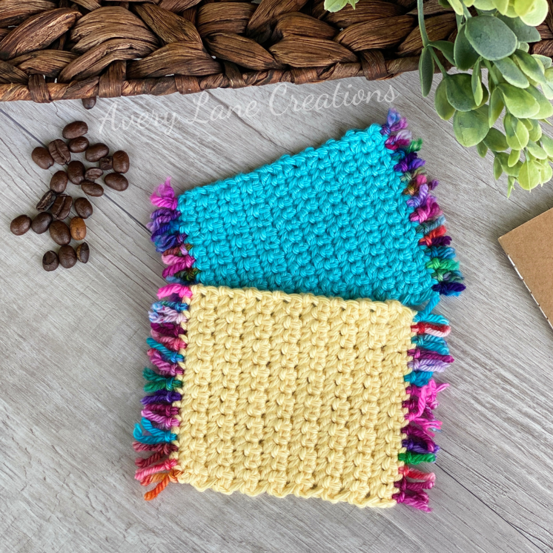 Free Crochet Pattern Sunshine Mug Rug Avery Lane Creations