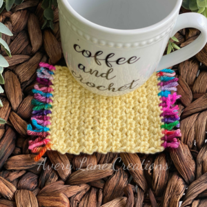 Free Crochet Pattern: Sunshine Iced Coffee Cup Cozy - Avery Lane