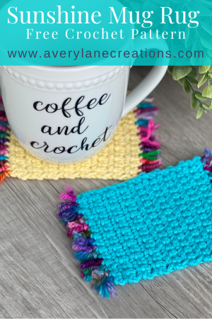 sunshine mug rug free crochet pattern